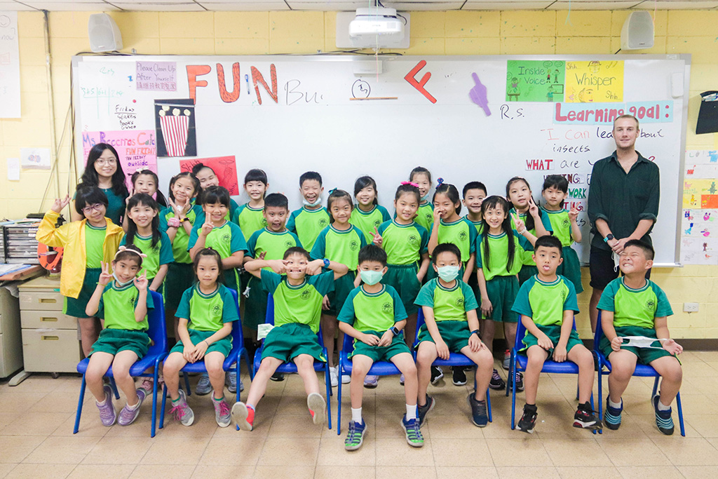 Luke with his grade two class